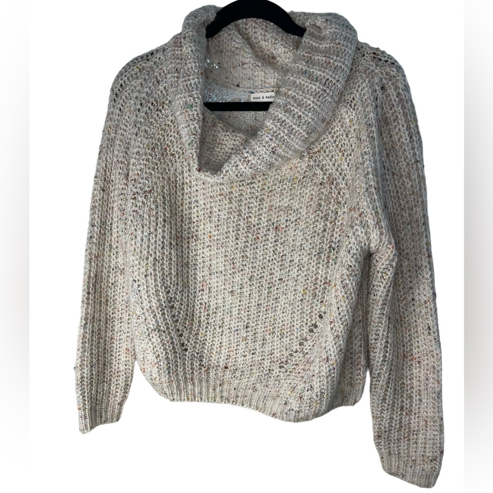 sweater cowl neck confetti junior size small‎ Moon & Madison